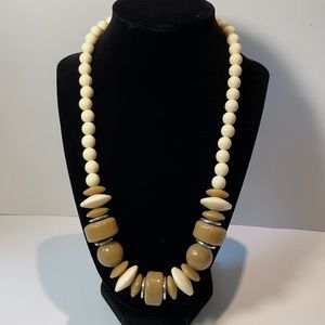 Vintage Costume Cream & Beige Beaded Necklaces